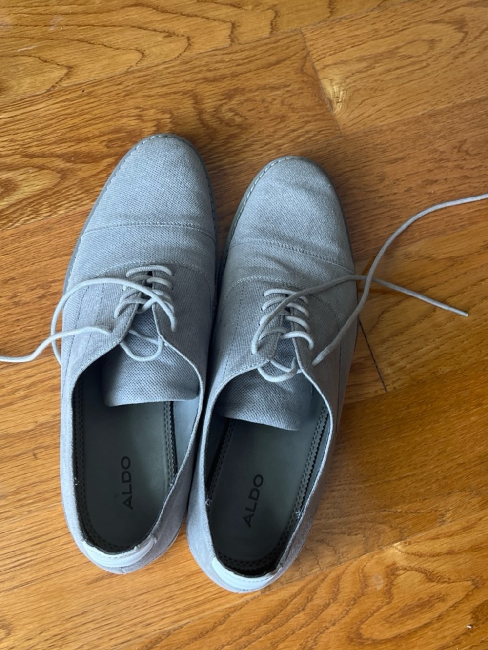 Aldo Men's Light Gray Canvas Derby Shoes